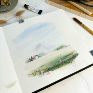 aquarell-zeichnung-landschaft-berg